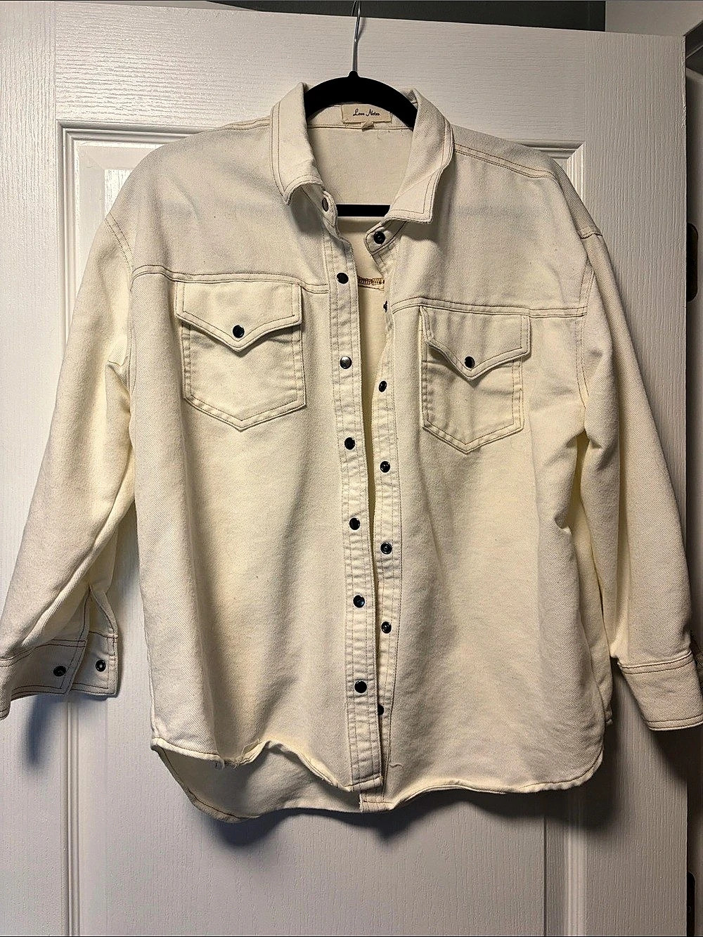 Love Notes Button Front Shirt in Cream Size Small Like New
